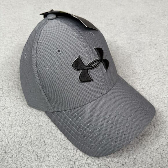Under Armour Hat Cap Mens M/L Gray Black Logo UA Blitzing 3.0 Stretch Fit NWT - Picture 3 of 9